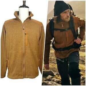 Fjallraven | Men | Buck Fleece Chestnut Outdoor Layer Zip Up Jacket | Large